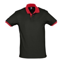 POLO PIQUÉ UNISEXO M/M PRINCE 11369 PRETO/VERM 